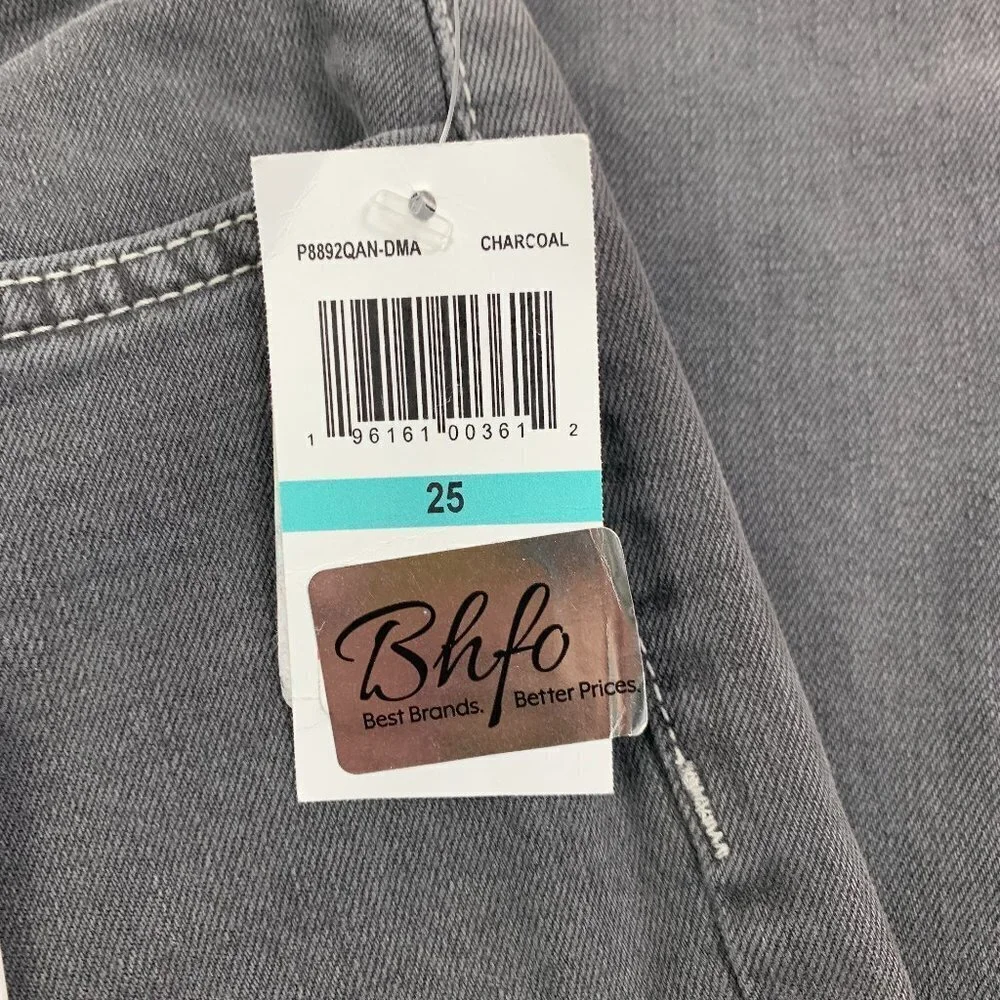 Pistola Charlie High Rise Straight Distressed Gray Wash Button Fly Women's SZ 25